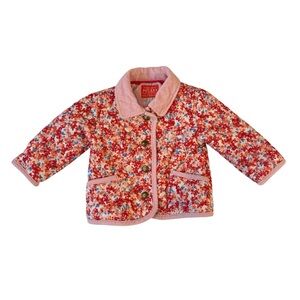 Joules Clothing Baby Mabel Floral Spring Jacket Corduroy Trim Size 3-6 Months